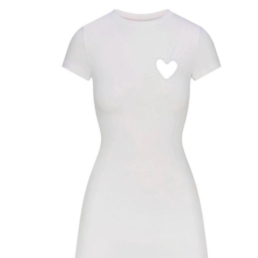 Skims White Heart Cutout Dress